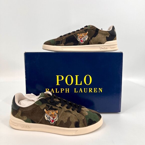 Polo Ralph Lauren HRT CRT II (Camo/Tiger Head) Sneakers Size 9D New In Box
